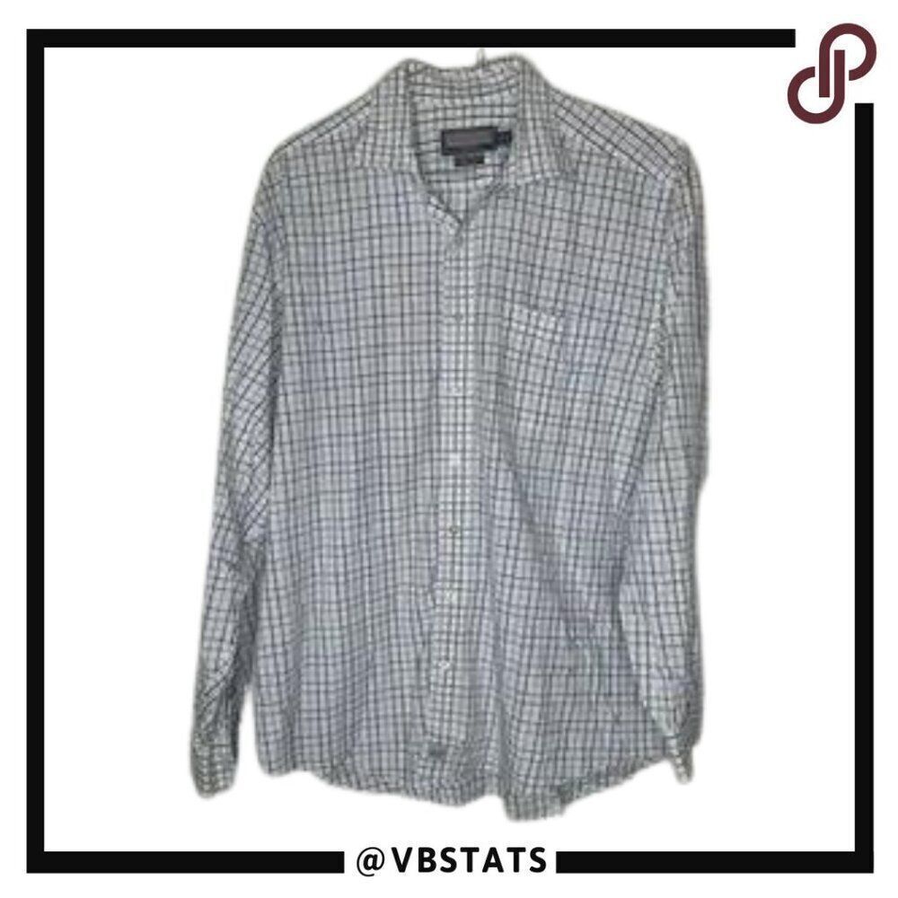 Vineyard Vines Navy-Purple-White Plaid Murray Shirt in Size XL